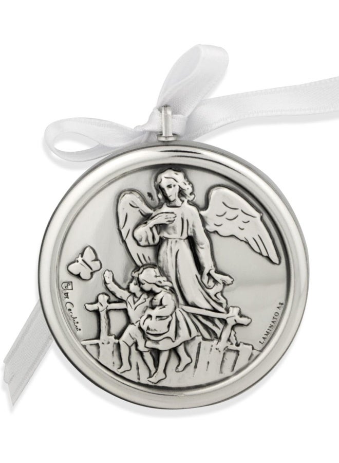 VENERARE Silver-Plated Guardian Angel Crib Medal by Venerare - Image 3